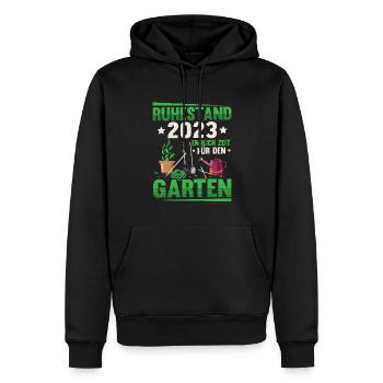 Rentner 2023 Zeit für den Garten Rente - Männer Premium Bio Hoodie - Schwarz - Vorne - Nico (187cm)