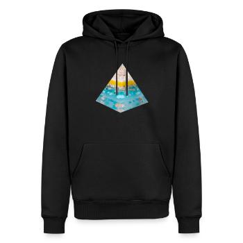Stimme des Meeres - Männer Premium Bio Hoodie - Schwarz - Vorne - Nico (187cm)