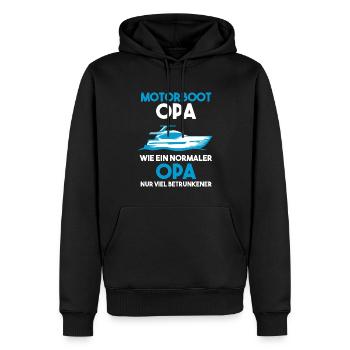 Motorboot Opa Großvater Geschenk - Männer Premium Bio Hoodie - Schwarz - Vorne - Nico (187cm)