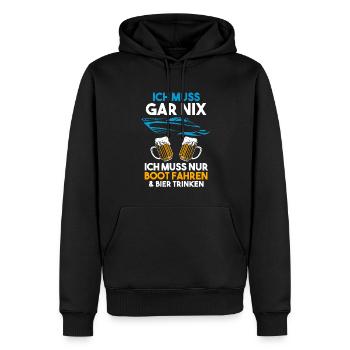 Boot Bier Bootsfahrer Geschenk - Männer Premium Bio Hoodie - Schwarz - Vorne - Nico (187cm)