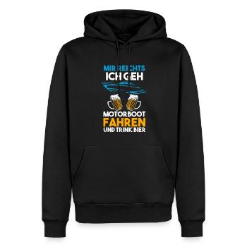 Motorboot Bier Bootsbesitzer Geschenk - Männer Premium Bio Hoodie - Schwarz - Vorne - Nico (187cm)