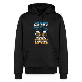 Motorboot Bier Bootsbesitzer Geschenk - Männer Premium Bio Hoodie - Schwarz - Vorne - Nico (187cm)