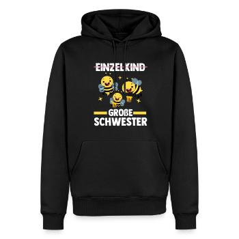 Schwester Bienen Große Schwester Geschwister Gesch - Männer Premium Bio Hoodie - Schwarz - Vorne - Nico (187cm)