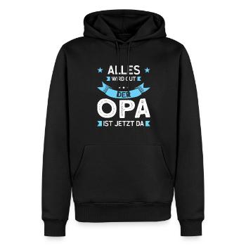 Opas Opa Opas Geschenk - Männer Premium Bio Hoodie - Schwarz - Vorne - Nico (187cm)