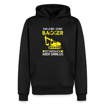 Baggerfahrer Bagger Bagger fahren Geschenk - Männer Premium Bio Hoodie - Schwarz - Vorne - Nico (187cm)