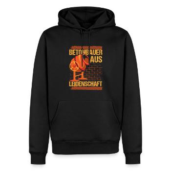 Betonbauer aus Leidenschaft - Männer Premium Bio Hoodie - Schwarz - Vorne - Nico (187cm)