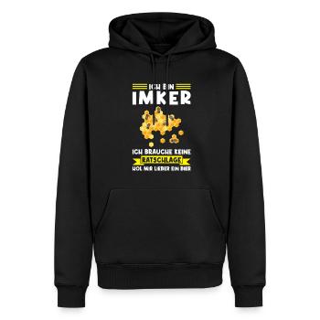 Imker Bier Bienen Geschenk - Männer Premium Bio Hoodie - Schwarz - Vorne - Nico (187cm)