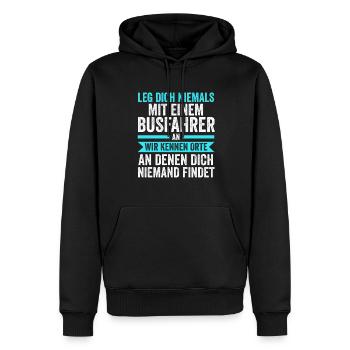 Busfahrer Job Busfahren Geschenk - Männer Premium Bio Hoodie - Schwarz - Vorne - Nico (187cm)