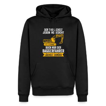 Baggerfahrer Job Baggerführer Geschenk - Männer Premium Bio Hoodie - Schwarz - Vorne - Nico (187cm)