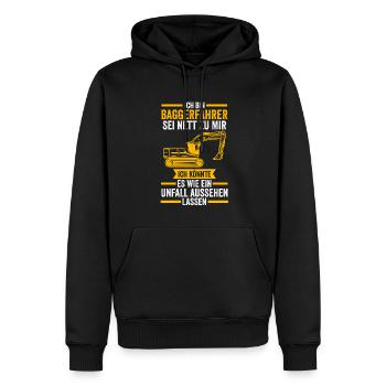 Baggerfahrer Job Baumaschine Geschenk - Männer Premium Bio Hoodie - Schwarz - Vorne - Nico (187cm)