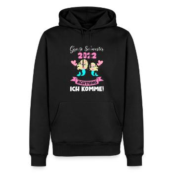 Große Schwester 2022 Meerjungfrau Geschwister Gesc - Männer Premium Bio Hoodie - Schwarz - Vorne - Nico (187cm)