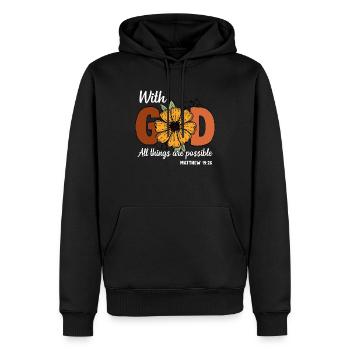 Église Religion Catholique Catholique Jésus-Christ - Sweat à capuche Premium bio Homme - noir - Devant - Nico (187cm)