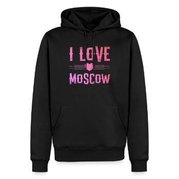 I Love Moskau - Männer Premium Bio Hoodie - Schwarz - Vorne - Nico (187cm)