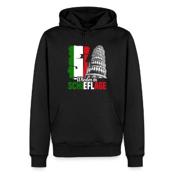 Schiefe Turm Pisa wieder in Schieflage Italien - Männer Premium Bio Hoodie - Schwarz - Vorne - Nico (187cm)