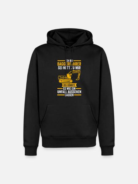 Baggerfahrer Job Baumaschine Geschenk - Männer Premium Bio Hoodie - Schwarz