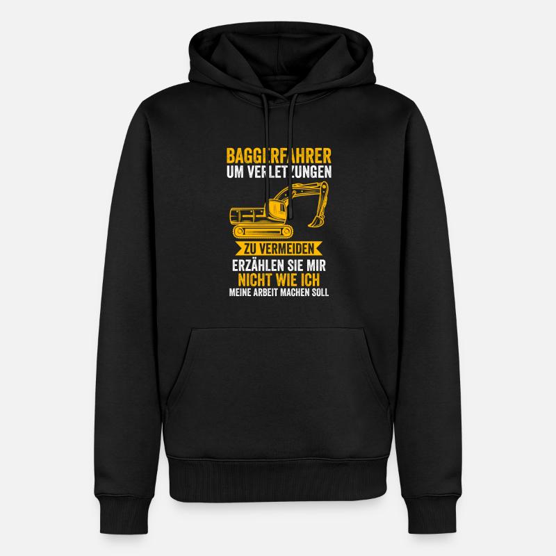 Baggerfahrer Job Baumaschine Geschenk - Männer Premium Bio Hoodie - Schwarz