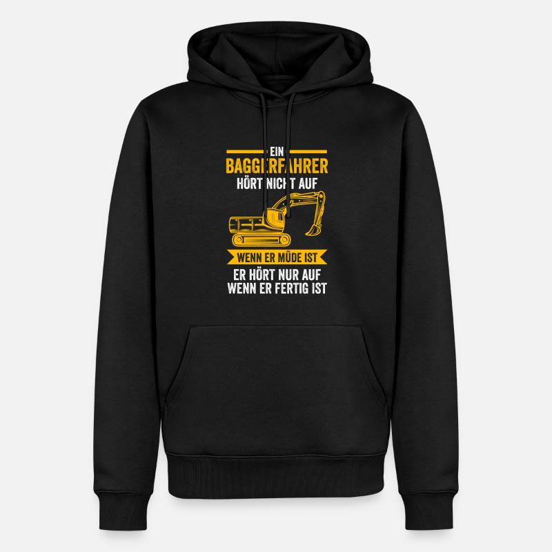 Baggerfahrer Job Baggerführer Geschenk - Männer Premium Bio Hoodie - Schwarz