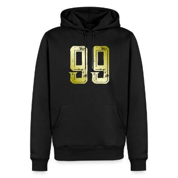 Symbole numérique 99 - Sweat à capuche Premium bio Homme - noir - Devant - Nico (187cm)