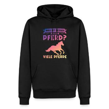 Reiten Pferd Pferdeliebhaber Geschenk - Männer Premium Bio Hoodie - Schwarz - Vorne - Nico (187cm)