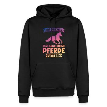 Reiten Pferd Pferde Geschenk - Männer Premium Bio Hoodie - Schwarz - Vorne - Nico (187cm)