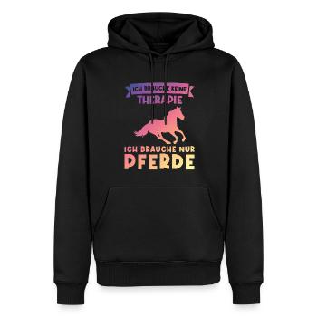 Reiten Pferd Pferde Geschenk - Männer Premium Bio Hoodie - Schwarz - Vorne - Nico (187cm)