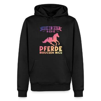 Reiten Pferd Reiter Geschenk - Männer Premium Bio Hoodie - Schwarz - Vorne - Nico (187cm)
