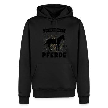 Reiterin Pferd Reiter Geschenk - Männer Premium Bio Hoodie - Schwarz - Vorne - Nico (187cm)