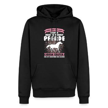Reiten Pferd Pferde Geschenk - Männer Premium Bio Hoodie - Schwarz - Vorne - Nico (187cm)