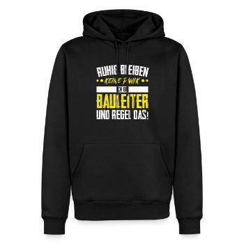 Bauleiter Bauaufsicht Bauarbeiter Geschenk - Männer Premium Bio Hoodie - Schwarz - Vorne - Nico (187cm)
