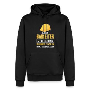 Bauleiter Bauaufsicht Hausbau Geschenk - Männer Premium Bio Hoodie - Schwarz - Vorne - Nico (187cm)