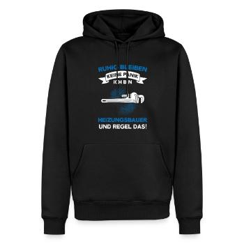 Heizungsbauer Beruf Heizungsbau Geschenk - Männer Premium Bio Hoodie - Schwarz - Vorne - Nico (187cm)