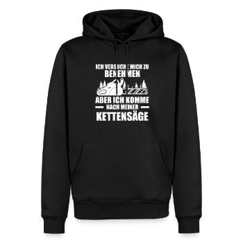 Baumpfleger Forstwirt Kettensäge Geschenk - Männer Premium Bio Hoodie - Schwarz - Vorne - Nico (187cm)