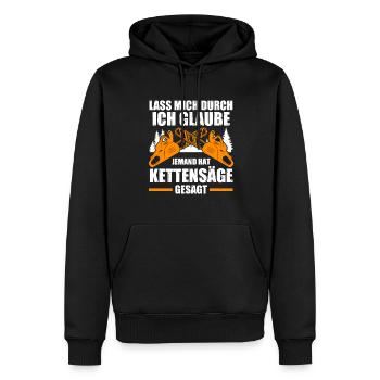 Baumpfleger Forstwirt Kettensäge Geschenk - Männer Premium Bio Hoodie - Schwarz - Vorne - Nico (187cm)