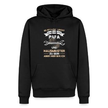 Hausmeister Papa Hausverwalter Geschenk - Männer Premium Bio Hoodie - Schwarz - Vorne - Nico (187cm)