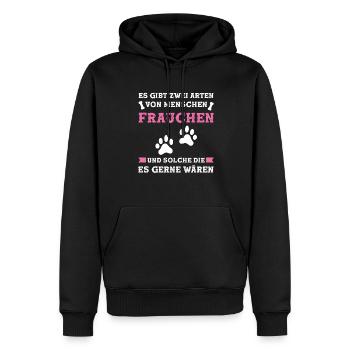 Frauchen Hund Hundehalterin Geschenk - Männer Premium Bio Hoodie - Schwarz - Vorne - Nico (187cm)