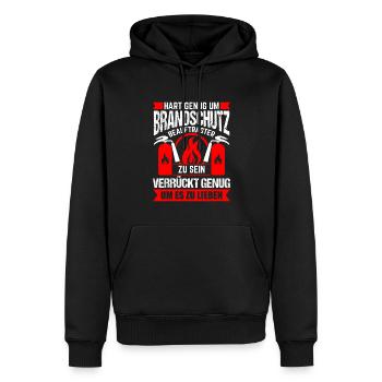 Hart genug um Brandschutzbeauftragter zu sein - Männer Premium Bio Hoodie - Schwarz - Vorne - Nico (187cm)