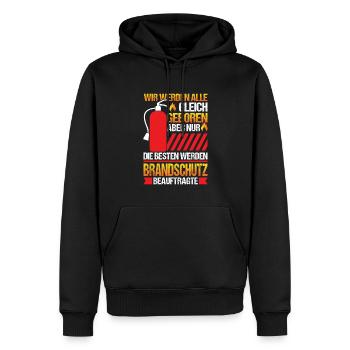 Nur die Besten werden Brandschutzbeauftragter - Männer Premium Bio Hoodie - Schwarz - Vorne - Nico (187cm)