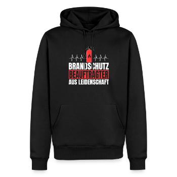 Brandschutzbeauftragter Leidenschaft Herzschlag - Männer Premium Bio Hoodie - Schwarz - Vorne - Nico (187cm)