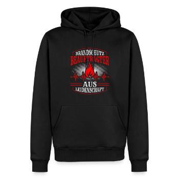Brandschutzbeauftragter Leidenschaft Herzschlag - Männer Premium Bio Hoodie - Schwarz - Vorne - Nico (187cm)