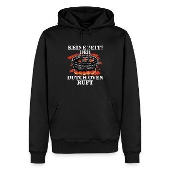 Der Dutch Oven ruft Dopfen Outdoor - Männer Premium Bio Hoodie - Schwarz - Vorne - Nico (187cm)