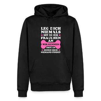 Frauchen Hund Hundehalterin Geschenk - Männer Premium Bio Hoodie - Schwarz - Vorne - Nico (187cm)