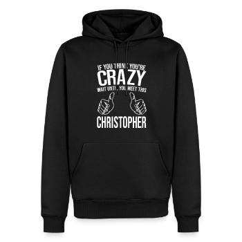 Vorname Christopher Name Christopher Geschenk - Männer Premium Bio Hoodie - Schwarz - Vorne - Nico (187cm)