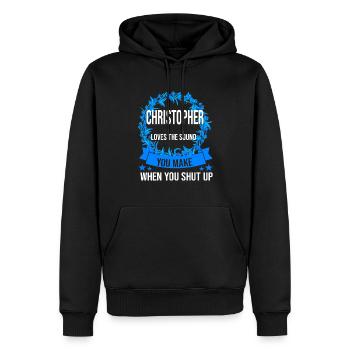 Vorname Christopher Name Christopher Geschenk - Männer Premium Bio Hoodie - Schwarz - Vorne - Nico (187cm)