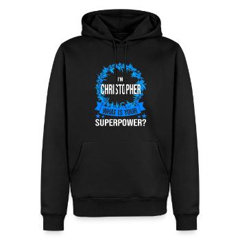 Vorname Christopher Name Christopher Geschenk - Männer Premium Bio Hoodie - Schwarz - Vorne - Nico (187cm)