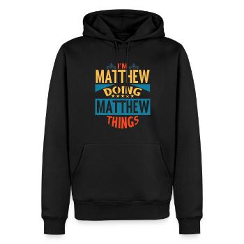 Vorname Christopher Name Christopher Geschenk - Männer Premium Bio Hoodie - Schwarz - Vorne - Nico (187cm)