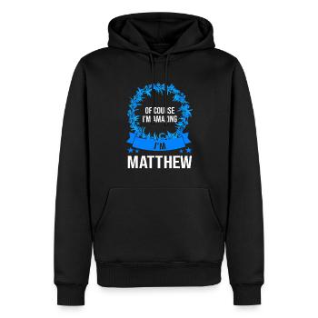 Vorname Christopher Name Christopher Geschenk - Männer Premium Bio Hoodie - Schwarz - Vorne - Nico (187cm)