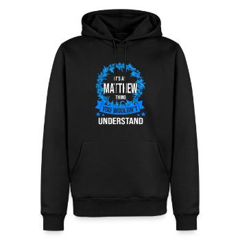 Vorname Christopher Name Christopher Geschenk - Männer Premium Bio Hoodie - Schwarz - Vorne - Nico (187cm)