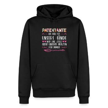 Patentante Taufe Taufpatin Geschenk - Männer Premium Bio Hoodie - Schwarz - Vorne - Nico (187cm)