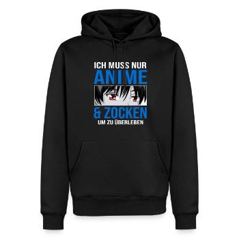 Anime Boy Merch Japanisch Geschenk - Männer Premium Bio Hoodie - Schwarz - Vorne - Nico (187cm)