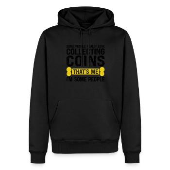 Münzen Münzen Sammler Numismatiker Geschenk - Männer Premium Bio Hoodie - Schwarz - Vorne - Nico (187cm)